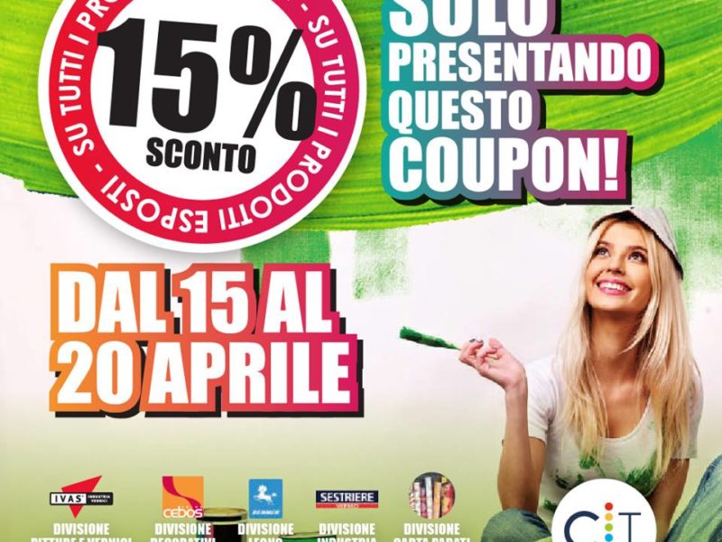 15% di sconto su tutto!